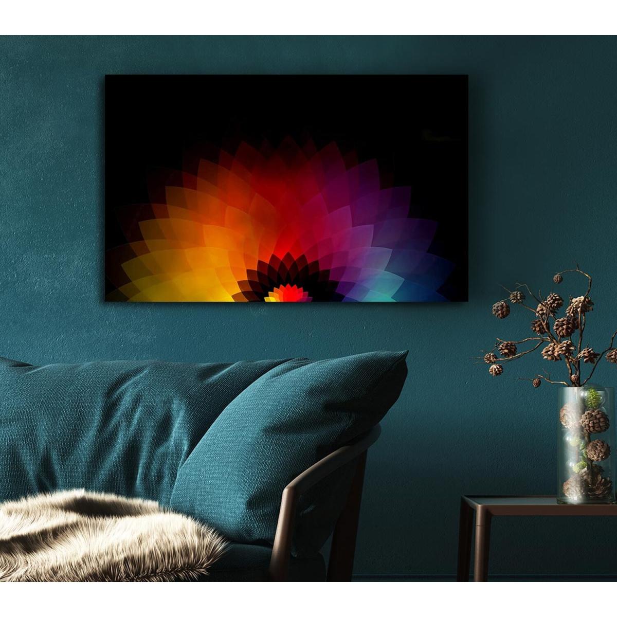 Rainbow Pyramids Canvas Print Wall Art - Yellow / 50.8cm – image 4