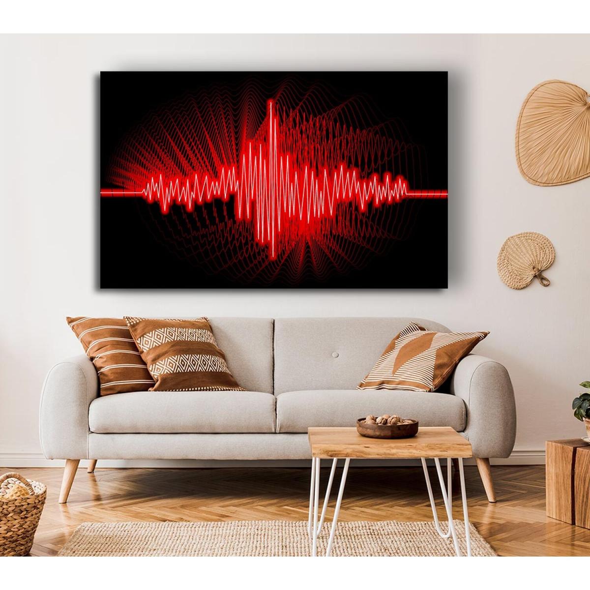 Red Frequency Canvas Print Wall Art - Yellow / 50.8cm – image 4