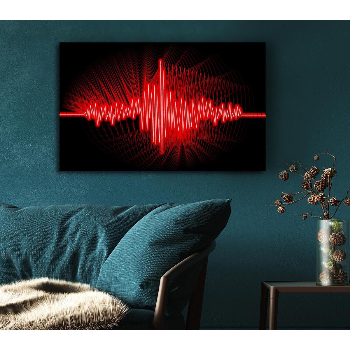 Red Frequency Canvas Print Wall Art - Yellow / 50.8cm – image 5