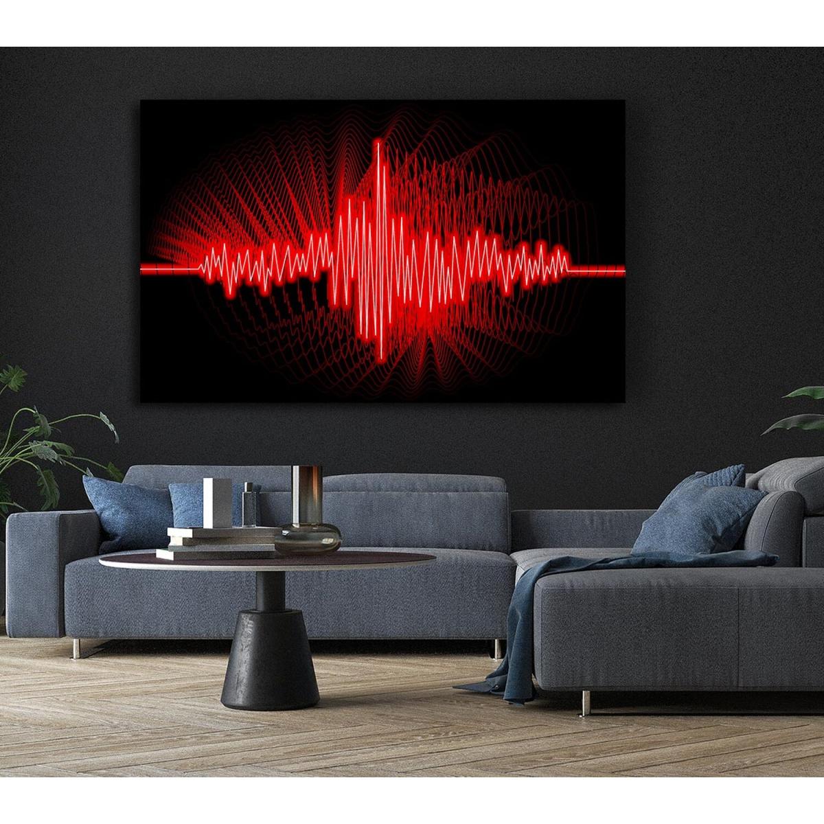 Red Frequency Canvas Print Wall Art - Yellow / 50.8cm – image 6