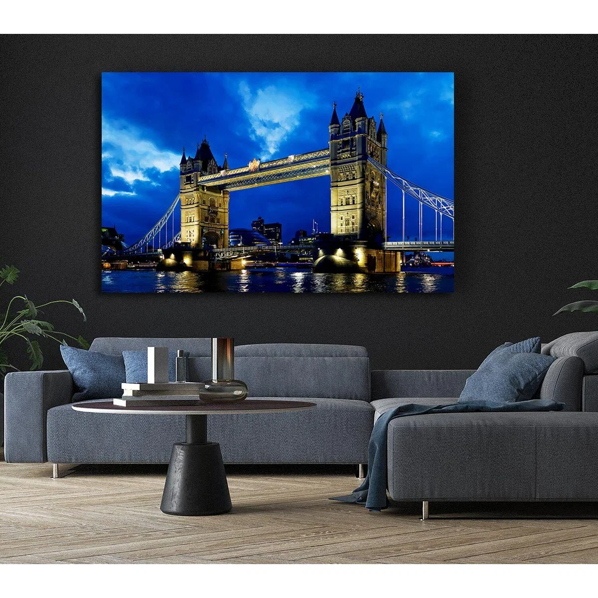 London Bridge Blue Evening Skys Canvas Print Wall Art - Yellow / 35.56cm – image 5