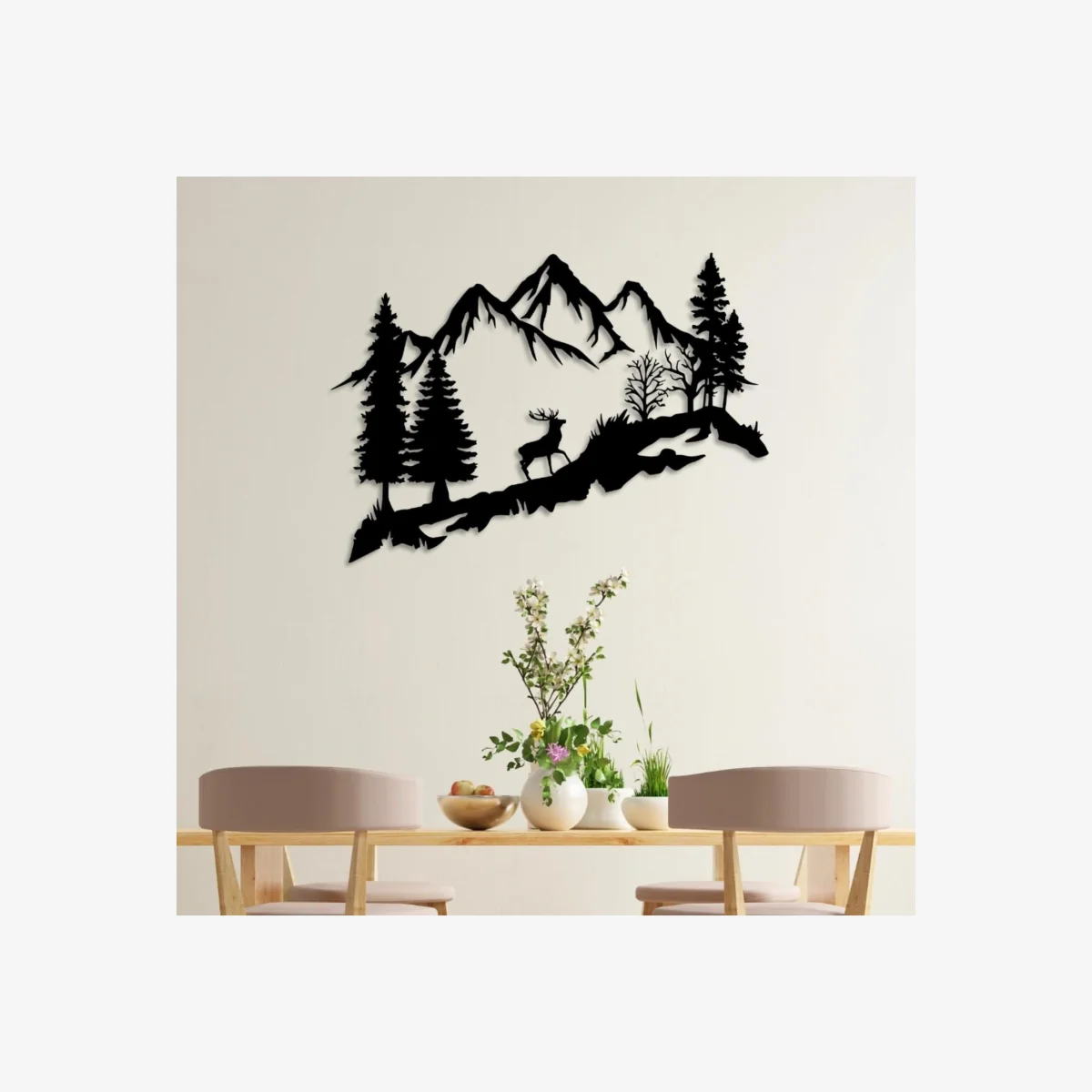 METAL WALL ART -MODEL 2088 90 CM - TEXTURE BLACK - Black