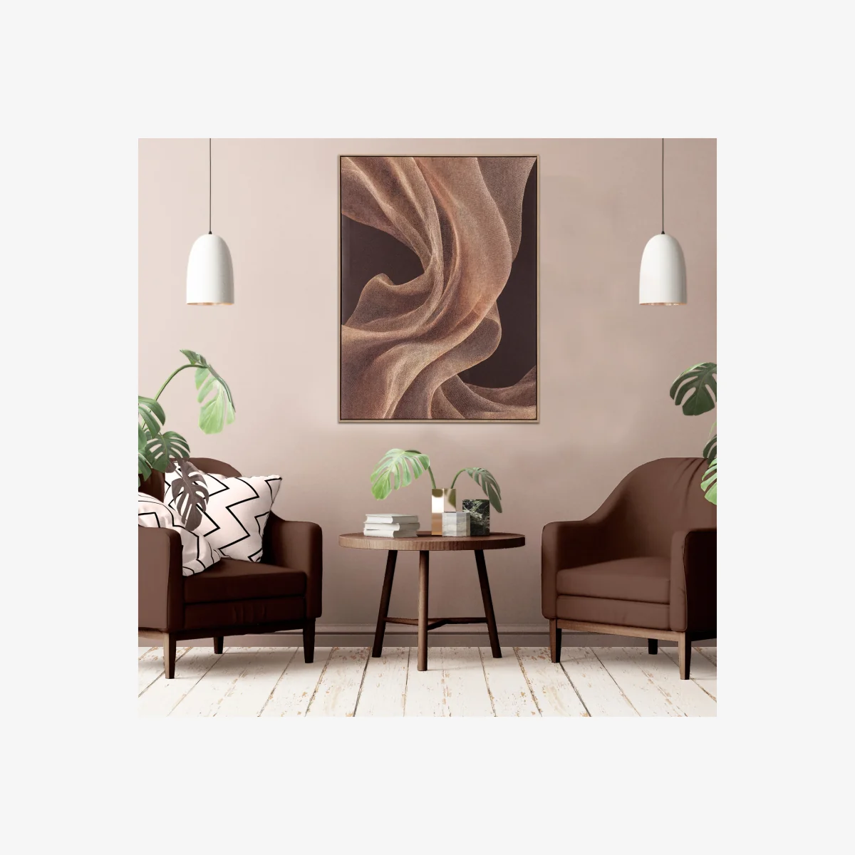 Chocolate Smokey Textured Framed Art