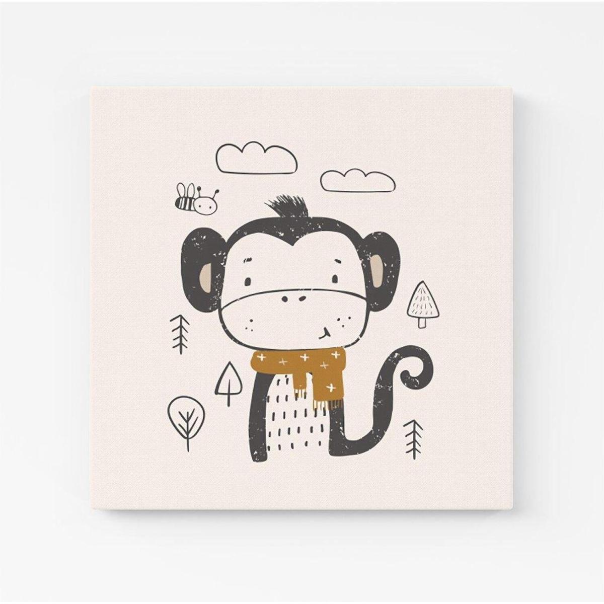 Single Monkey Forest Canvas Print - Brown / Small – image 2