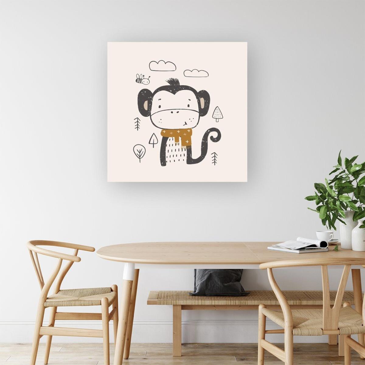 Single Monkey Forest Canvas Print - Brown / Small – image 1