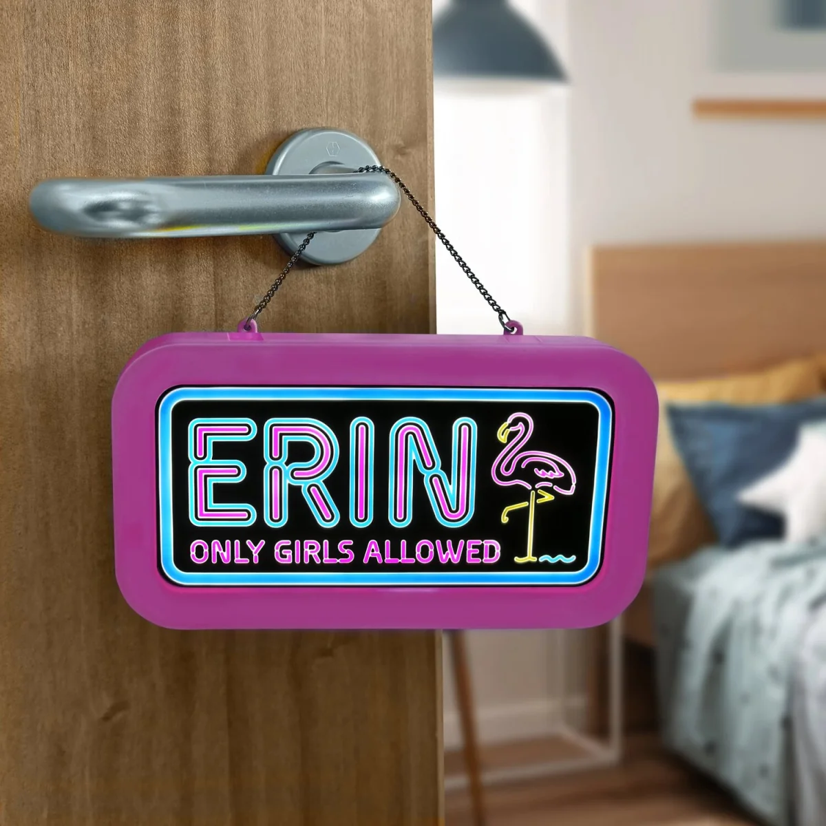 Erin Pre-personalised Light-Up Neon Bedroom Sign - Pink – image 8