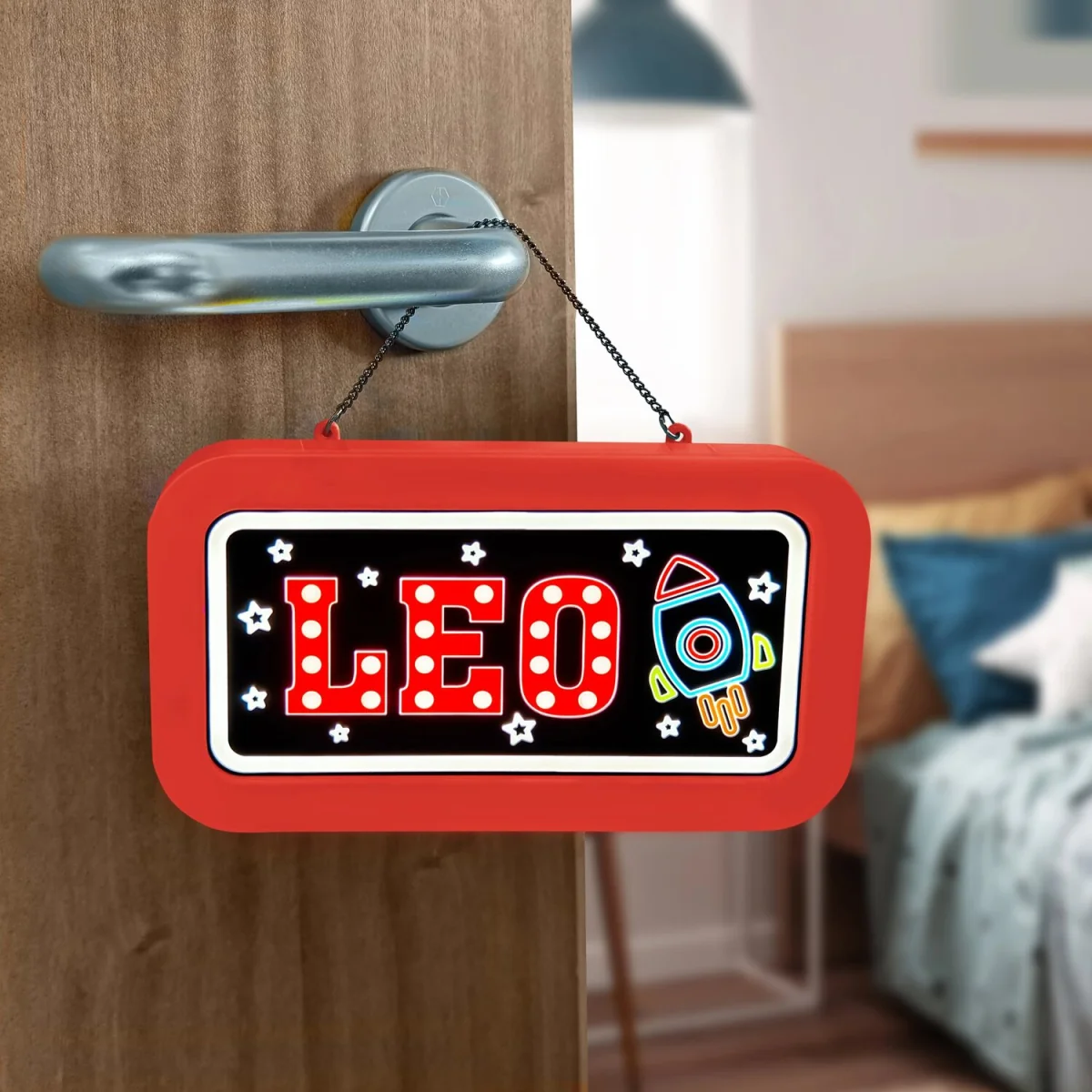 Leo Pre-personalised Light-Up Neon Bedroom Sign - Black – image 8