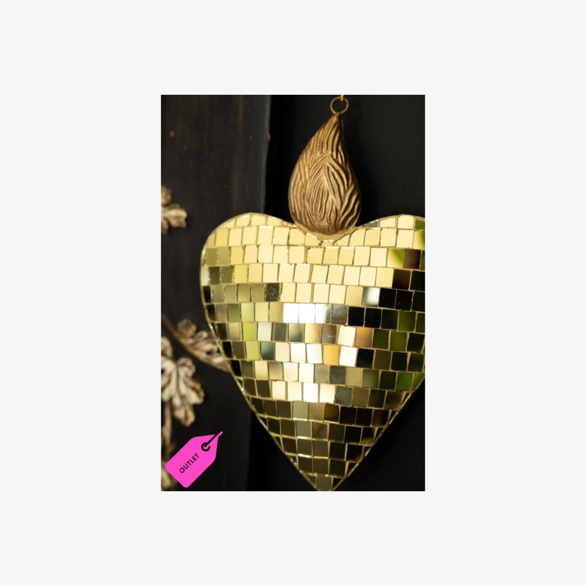 Disco Ball Flaming Heart Decoration - SECONDS – image 1