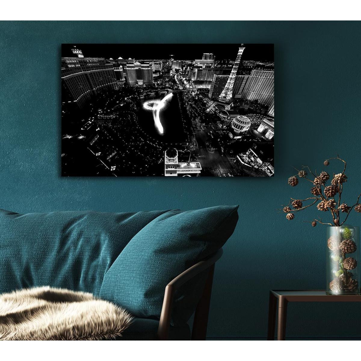 Black And White Vegas Canvas Print Wall Art - Yellow / 81.28cm – image 4