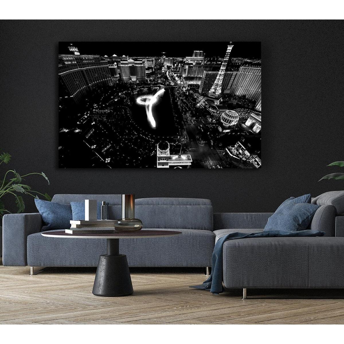 Black And White Vegas Canvas Print Wall Art - Yellow / 81.28cm – image 5