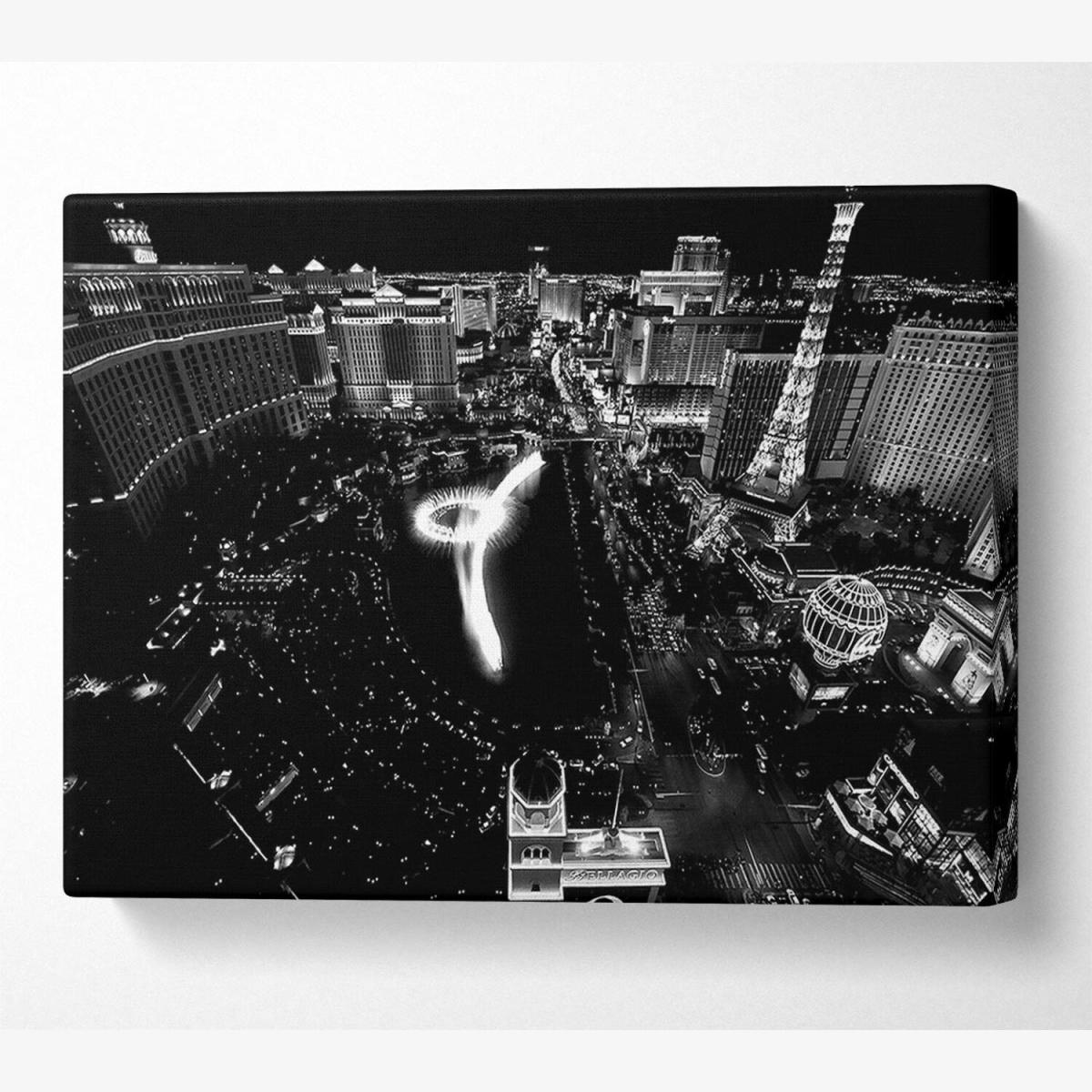 Black And White Vegas Canvas Print Wall Art - Yellow / 81.28cm – image 1