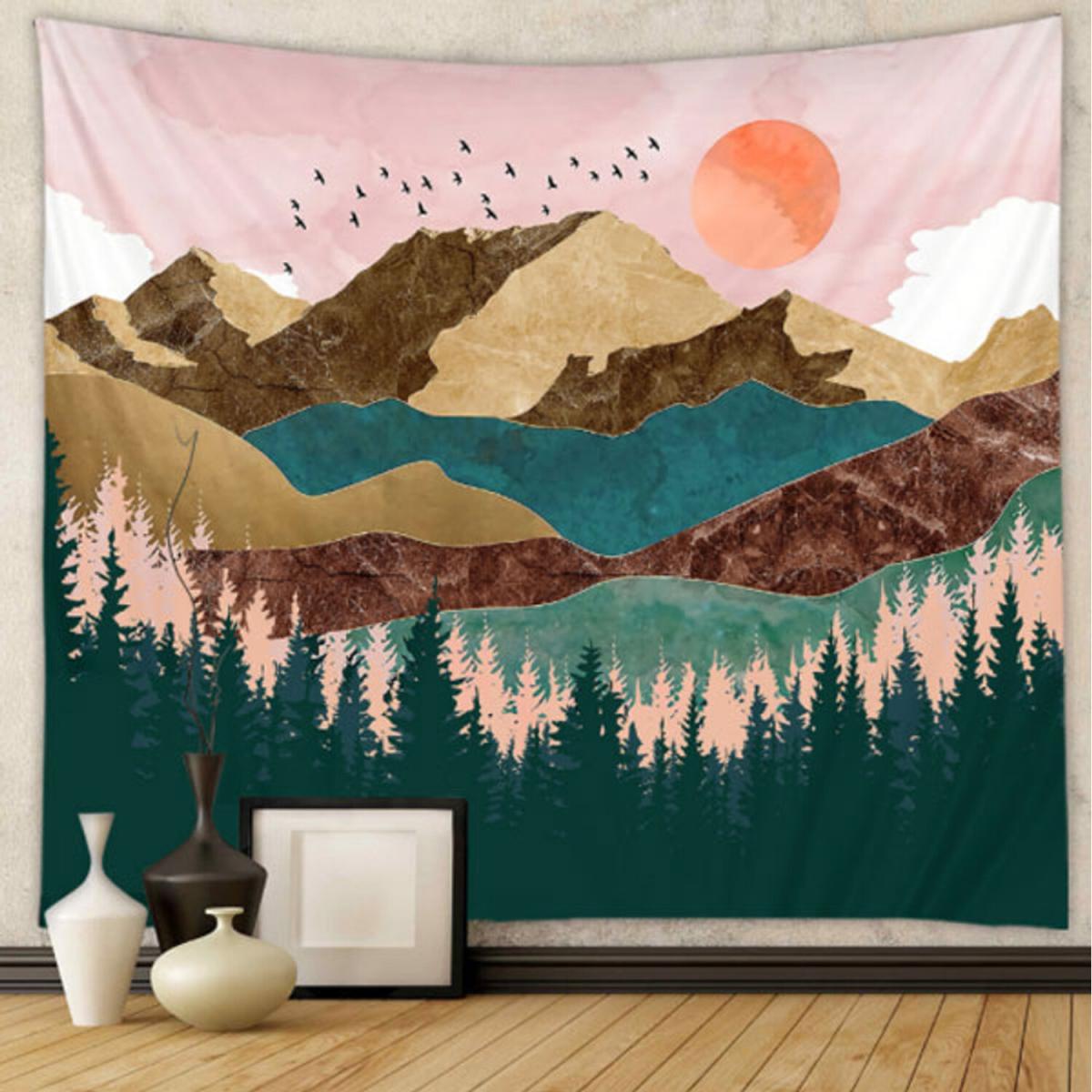 Mountain Scene Hanging Wall Tapestry - Multi-coloured – image 3