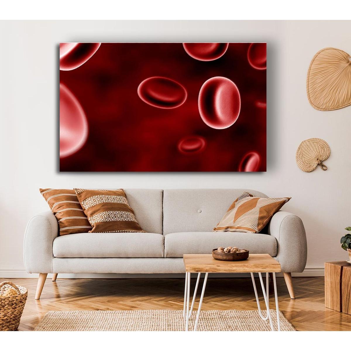 Red Spheres In Motion Canvas Print Wall Art - Yellow / 81.28cm – image 4
