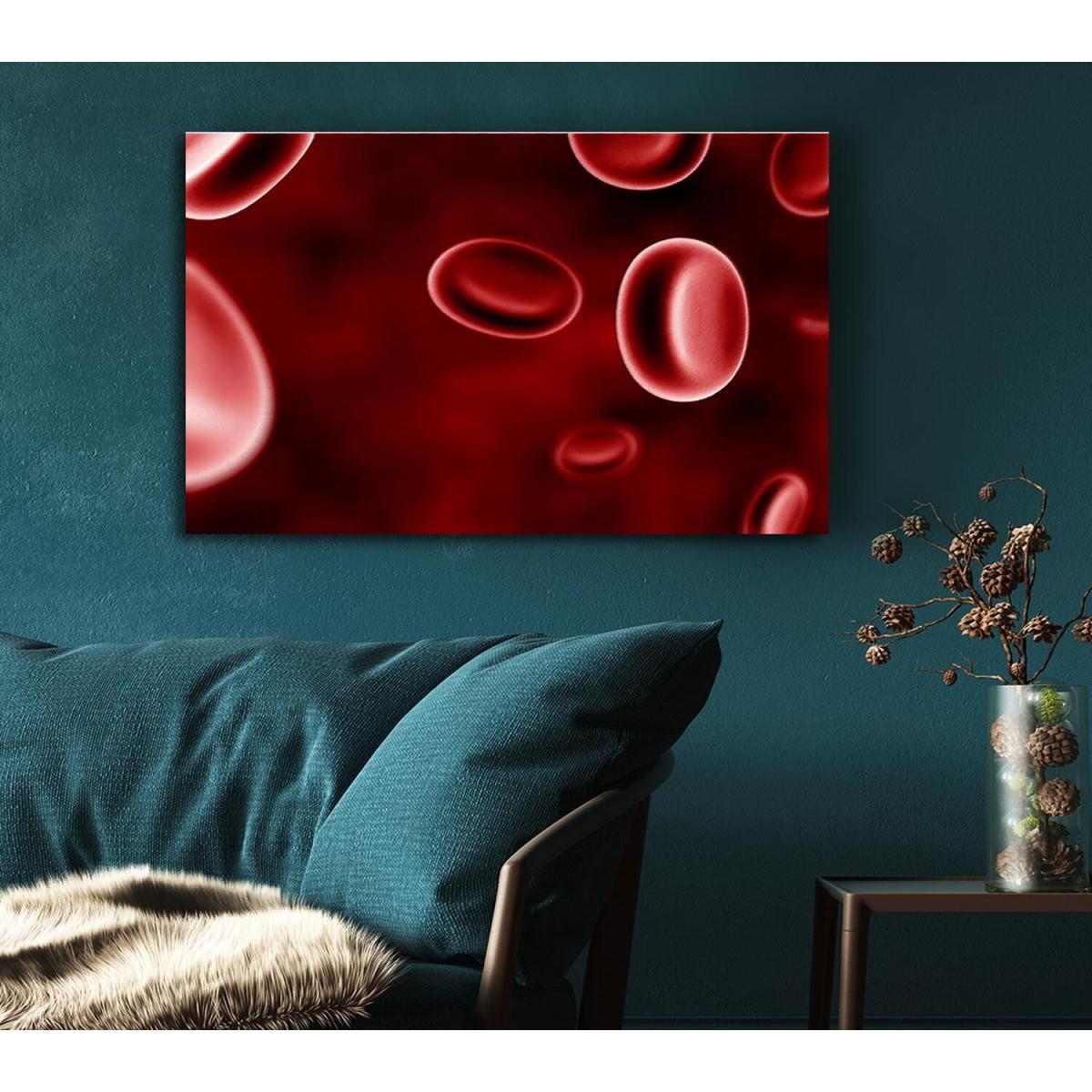 Red Spheres In Motion Canvas Print Wall Art - Yellow / 81.28cm – image 5
