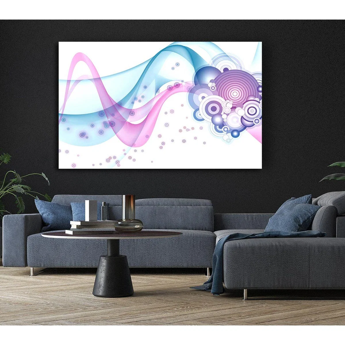 Baby Pink Blues Canvas Print Wall Art - Yellow / 81.28cm – image 5