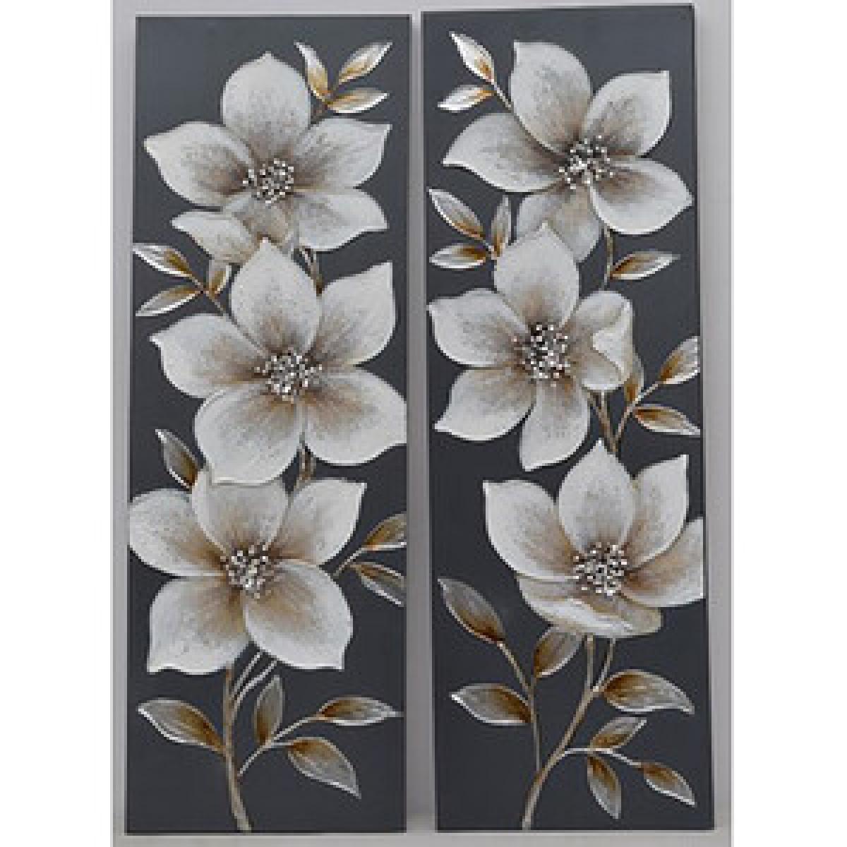 Embellished Dusky Grey Flower Panel – image 2