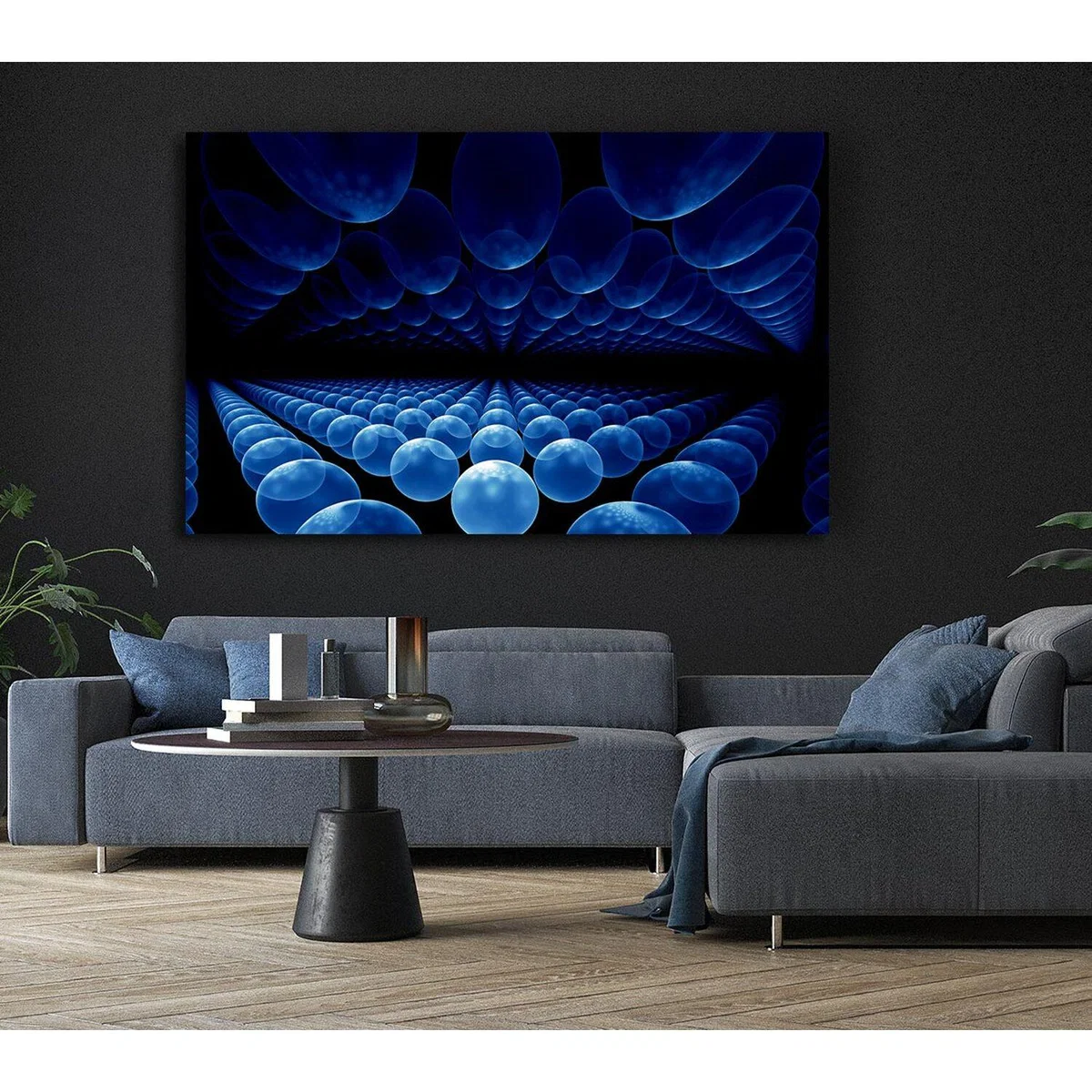Alien Life Pods Blue Canvas Print Wall Art - Yellow / 101.6cm – image 4