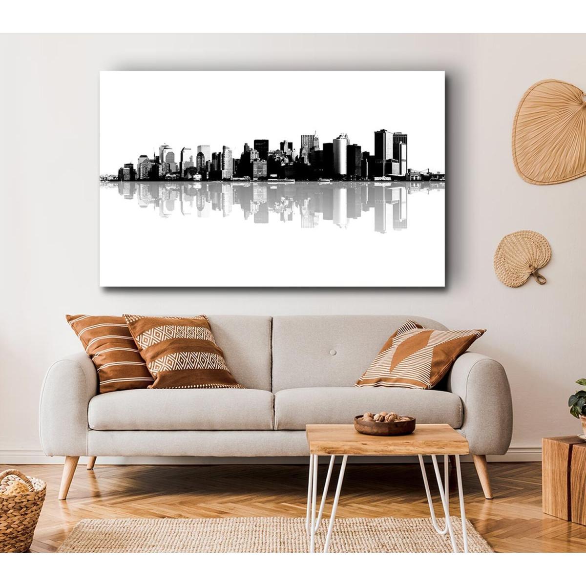 New York City Reflections Canvas Print Wall Art - Yellow / 35.56cm – image 3