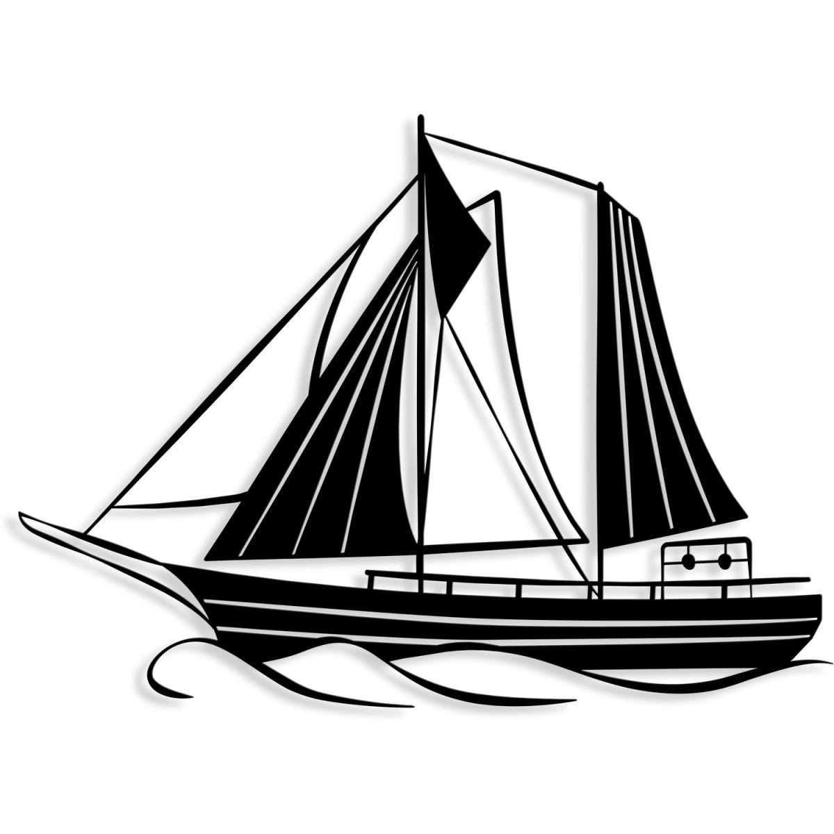 Sail  Wall Art Metal Decorative Object - Black - Black – image 2