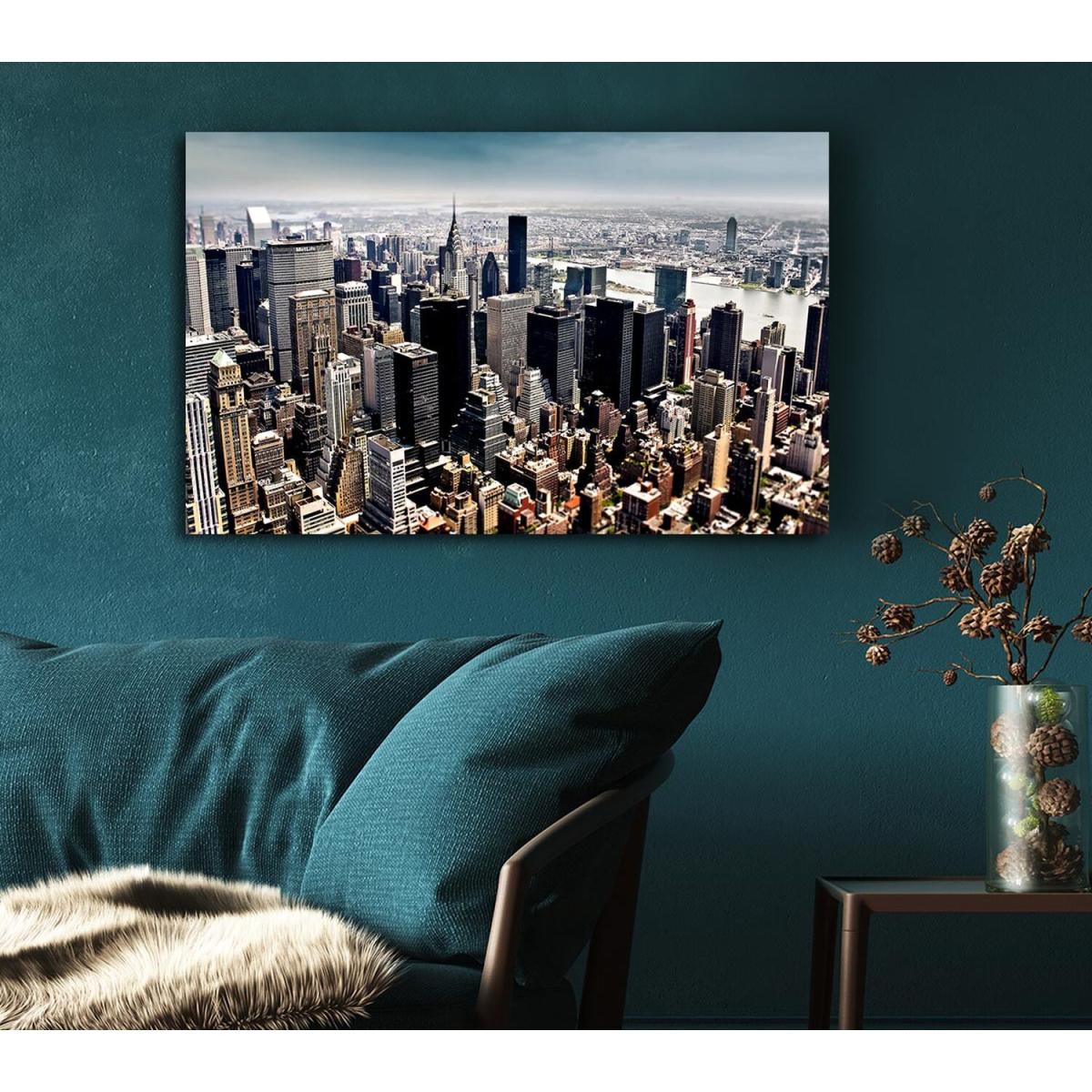 Aerial View Of New York City Canvas Print Wall Art - Yellow / 81.28cm – image 5