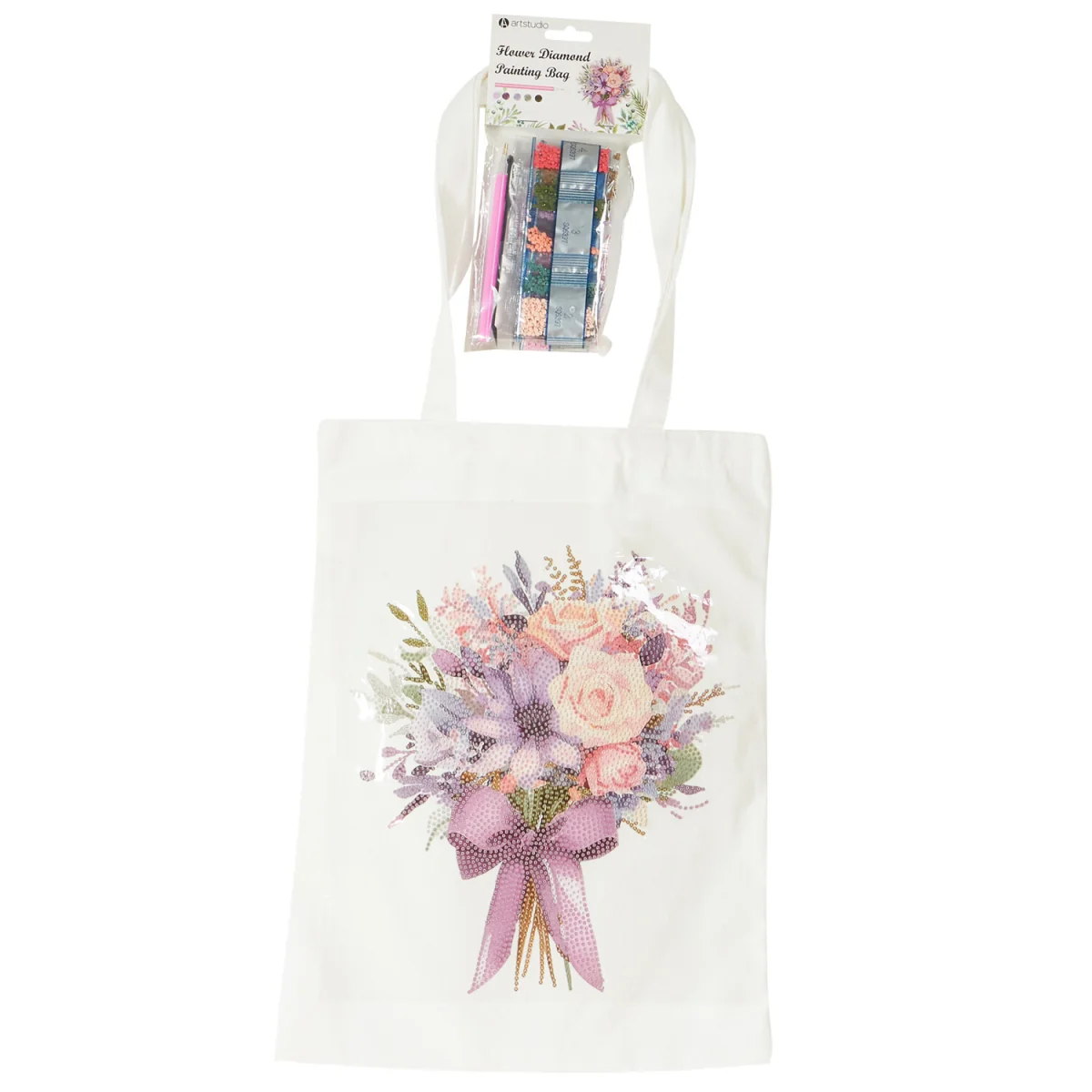 Heart or Flowers Diamond Painting Bag - White – image 4
