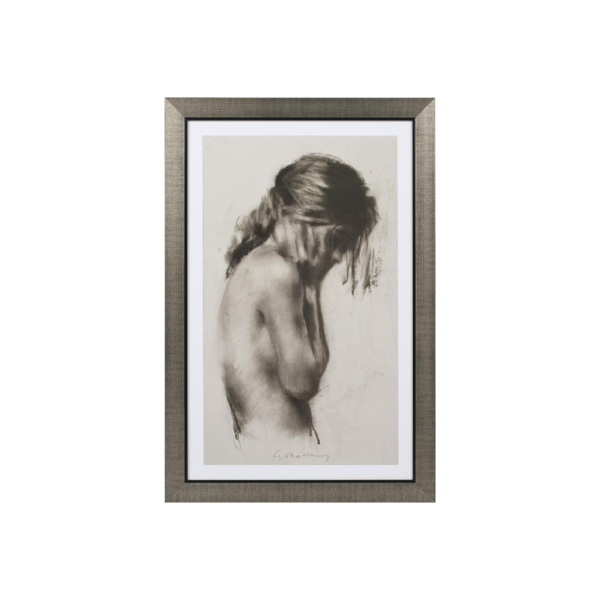 Sketched Nude Framed Picture - Black & White – image 1