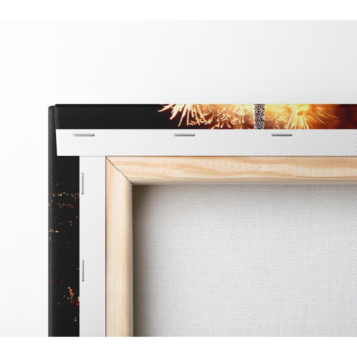 Fireworks Eiffel Tower Canvas Print Wall Art - Yellow / 101.6cm – image 3