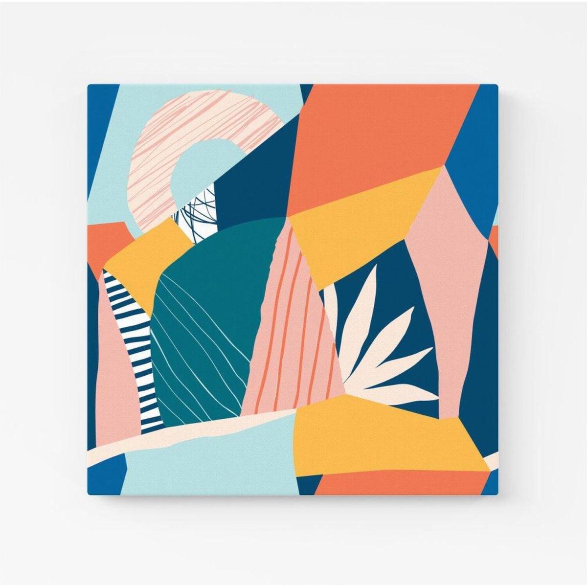 Modern Floral Pattern Canvas Print - Blue / Small – image 3