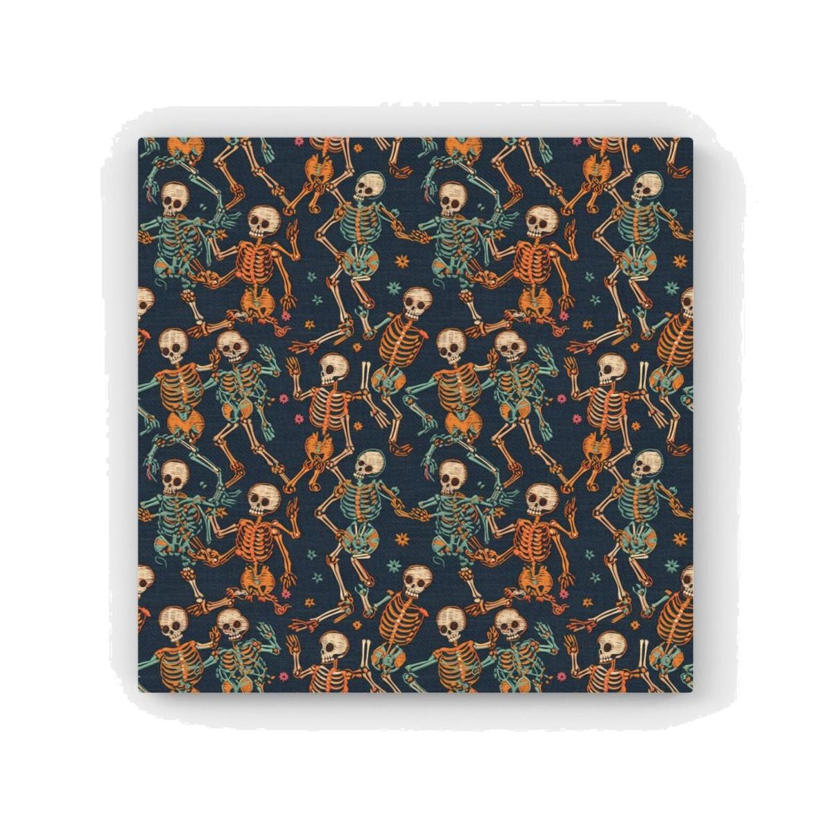 Dancing Skeletons HD Metal Print - Orange / 40cm