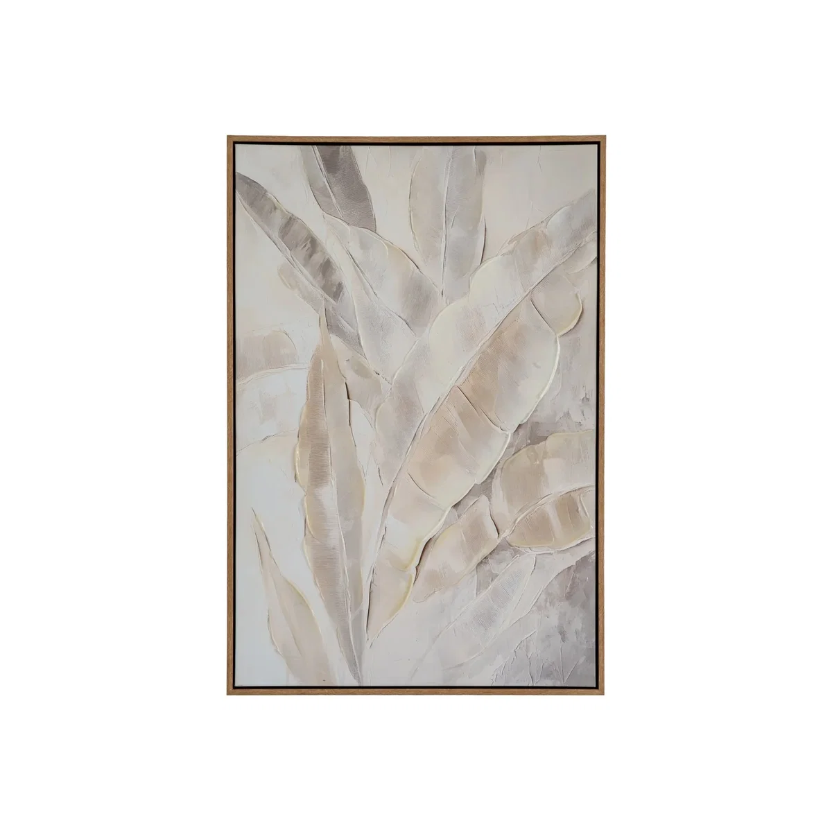 Folira Hand Painted Canvas in Frame - Artistic Wall Decor - Brown