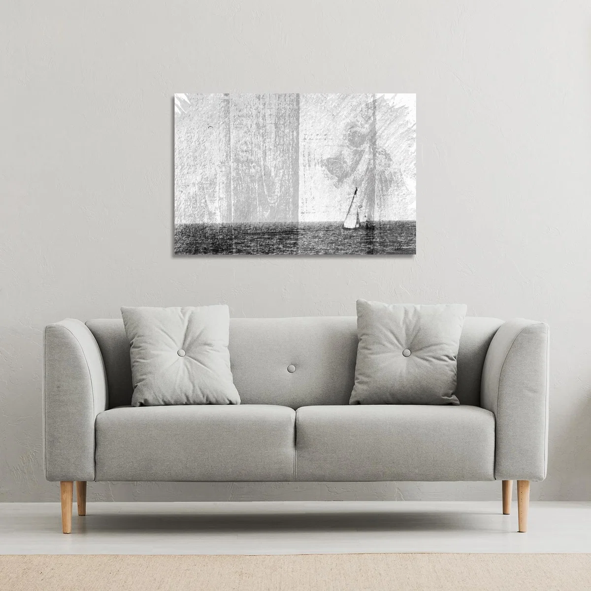 'Gold Sail' Art Print Wrapped on Canvas - Black / 92cm – image 3