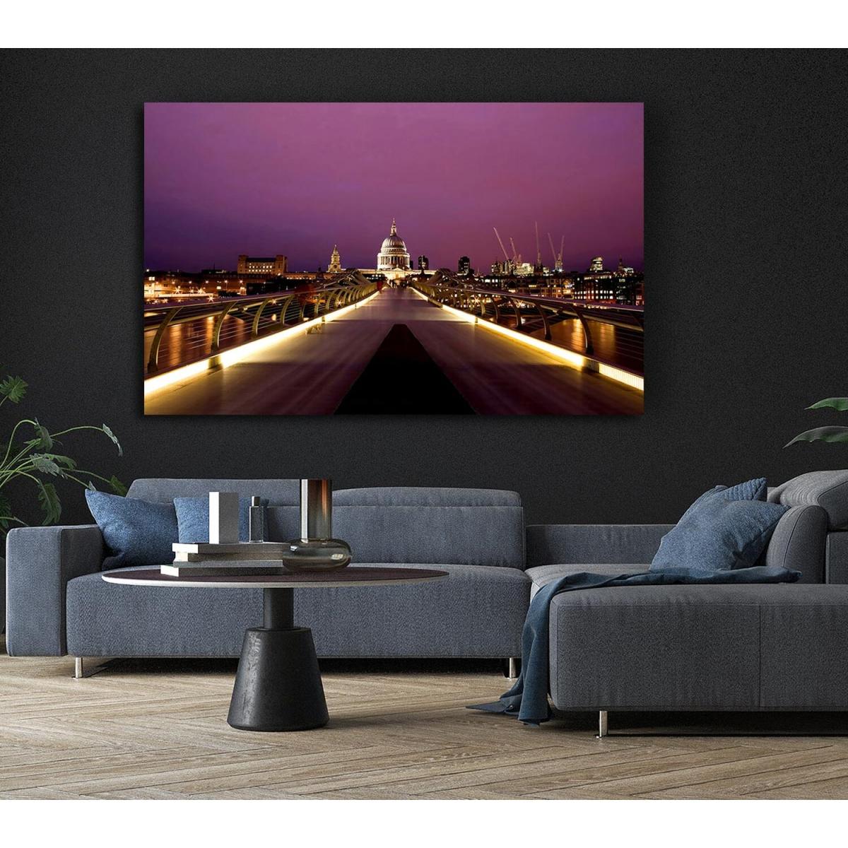 Millennium Bridge London Canvas Print Wall Art - Yellow / 50.8cm – image 5