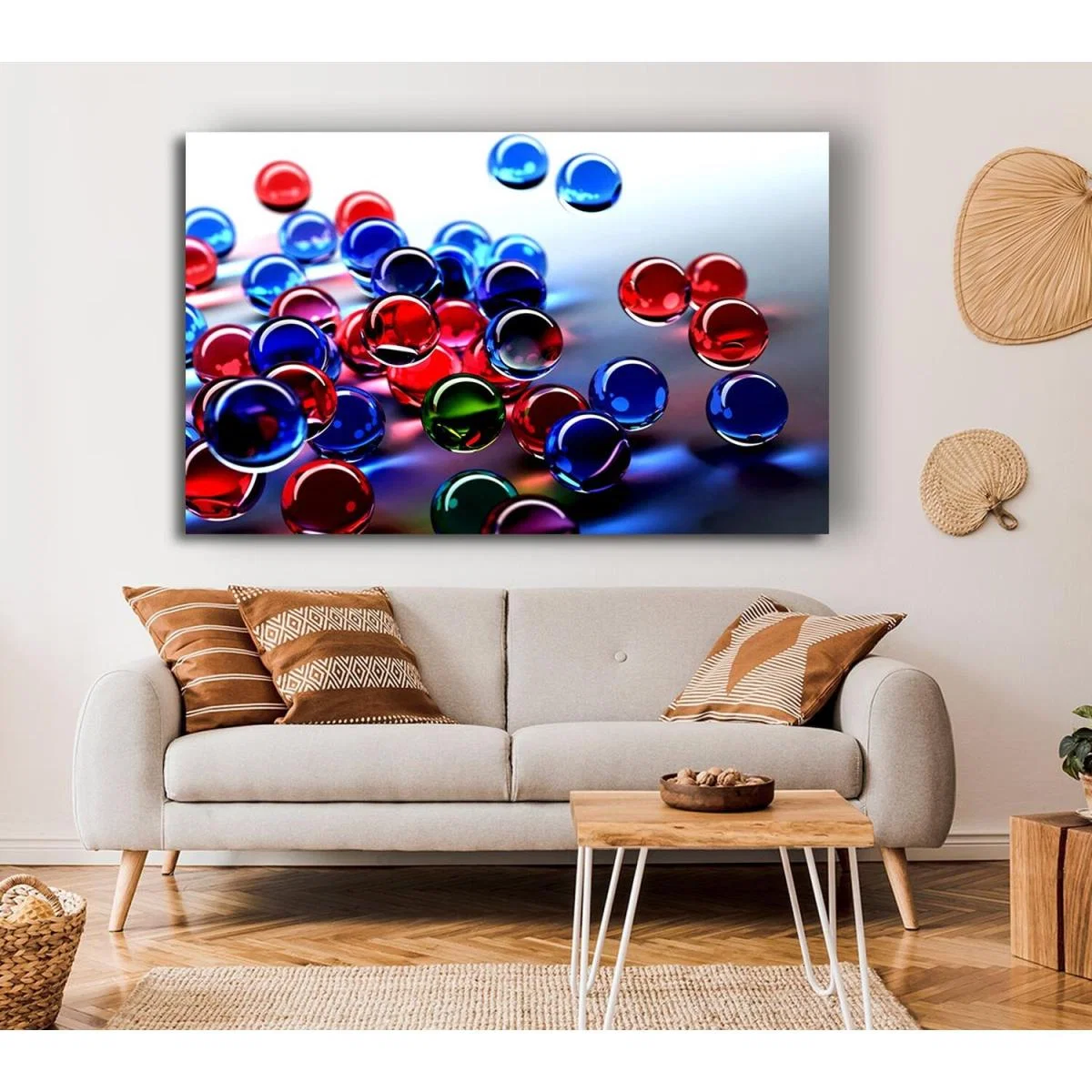 Floating Bubbles Canvas Print Wall Art - Yellow / 35.56cm – image 4