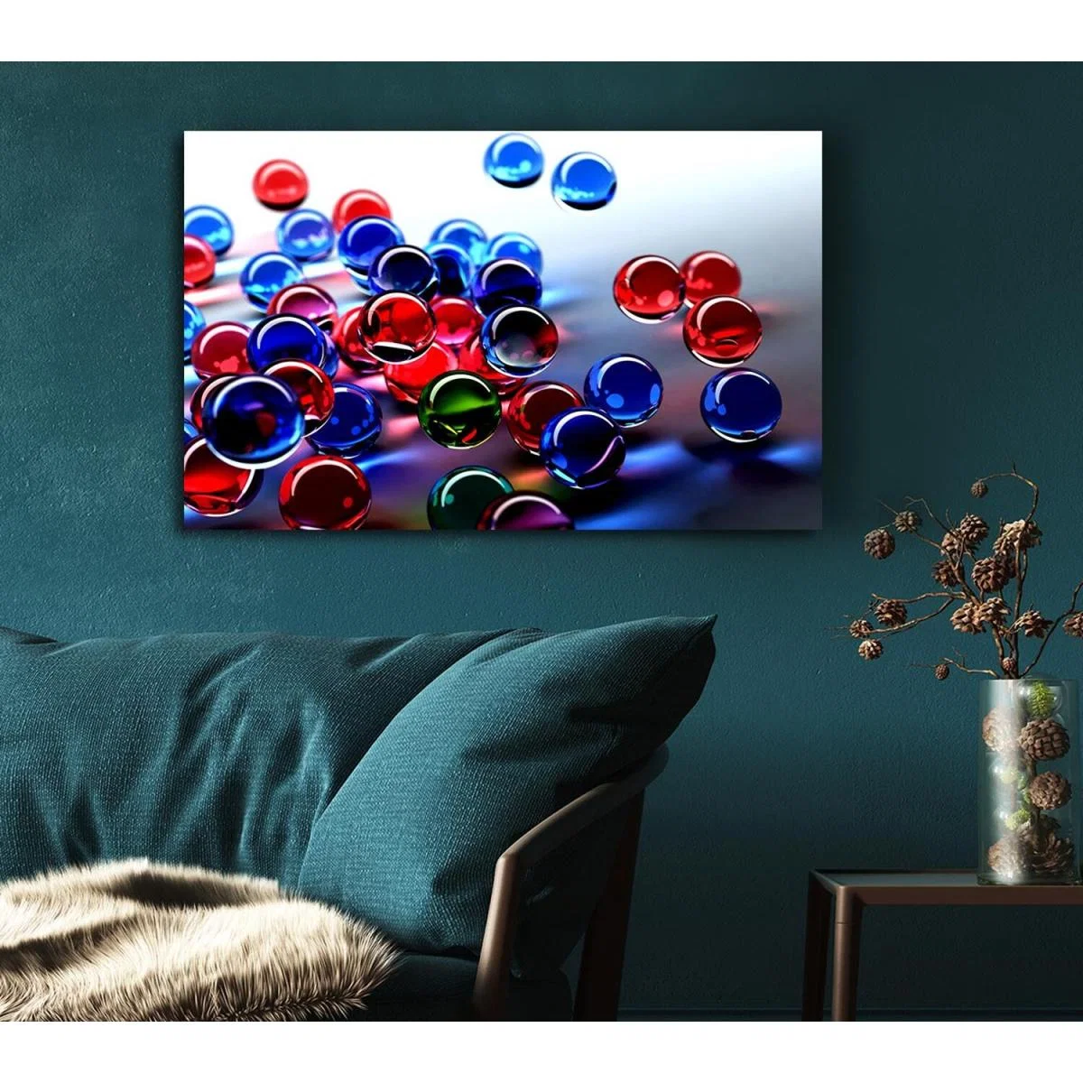 Floating Bubbles Canvas Print Wall Art - Yellow / 35.56cm – image 5