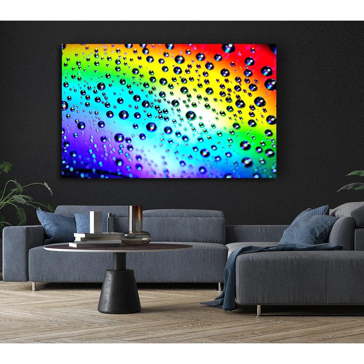 Rainbow Raindrops Canvas Print Wall Art - Yellow / 66.04cm – image 5