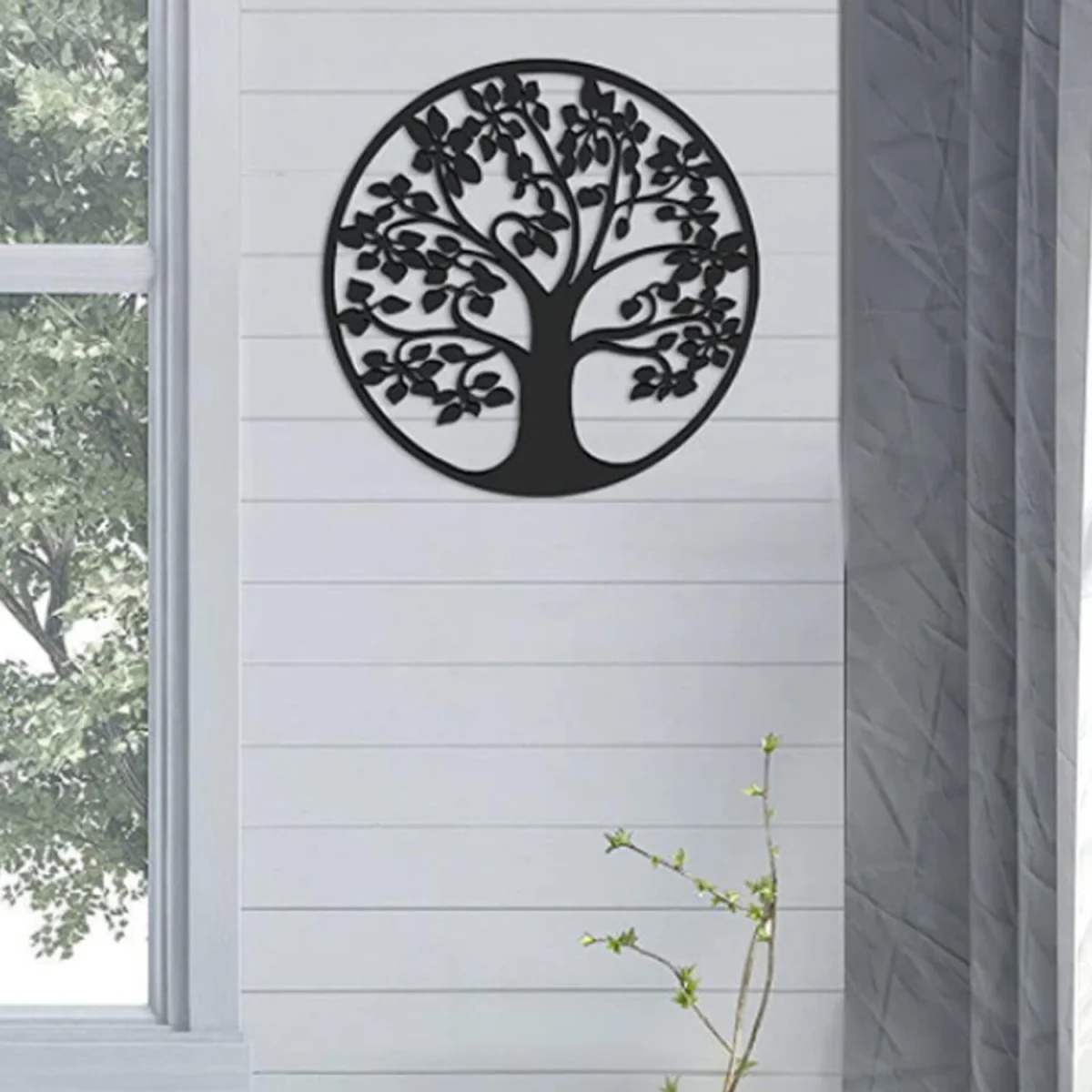 Metal Tree of Life Hanging Wall Decoration - Black – image 3