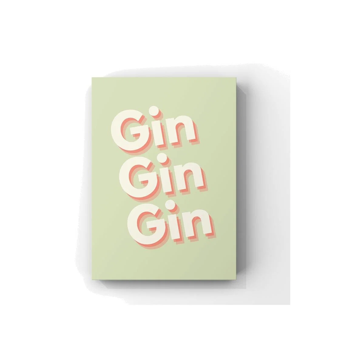 Gin Gin Gin Typography Print - Green