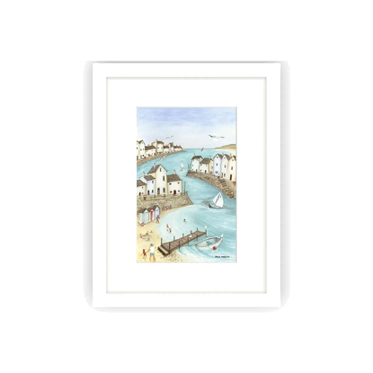 J. McGloine Framed Harbour Art – image 1