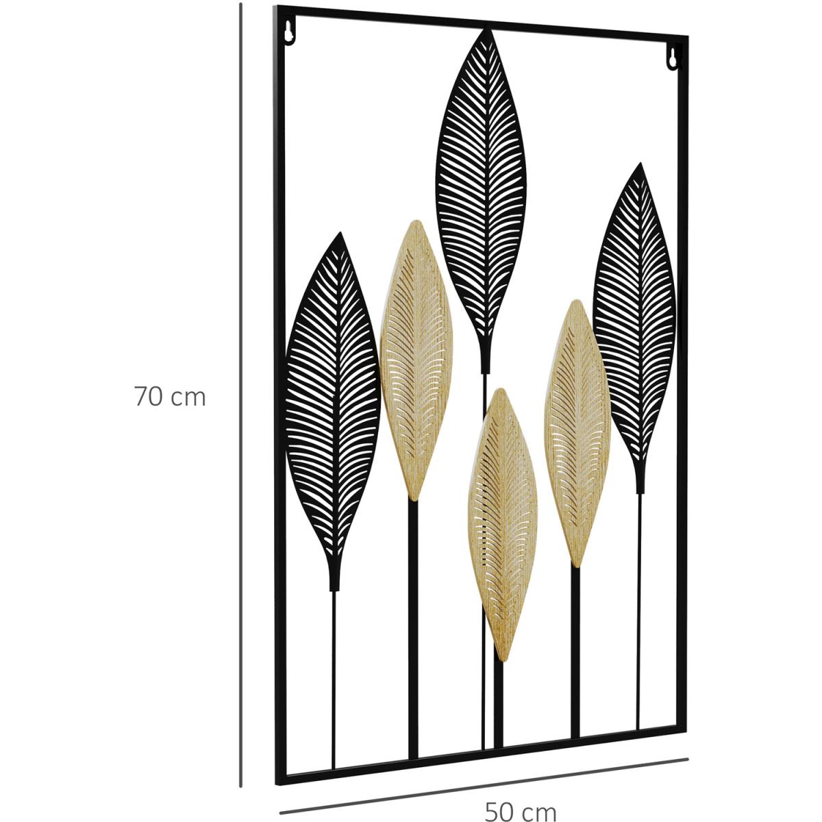 3D Wall Art Banana Leaves Hanging Wall Sculpture Home Decor - Black, Beige – image 2