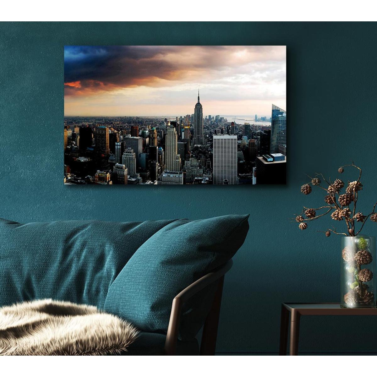 New York City As The Sun Comes Up Canvas Print Wall Art - Yellow / 35.56cm – image 3