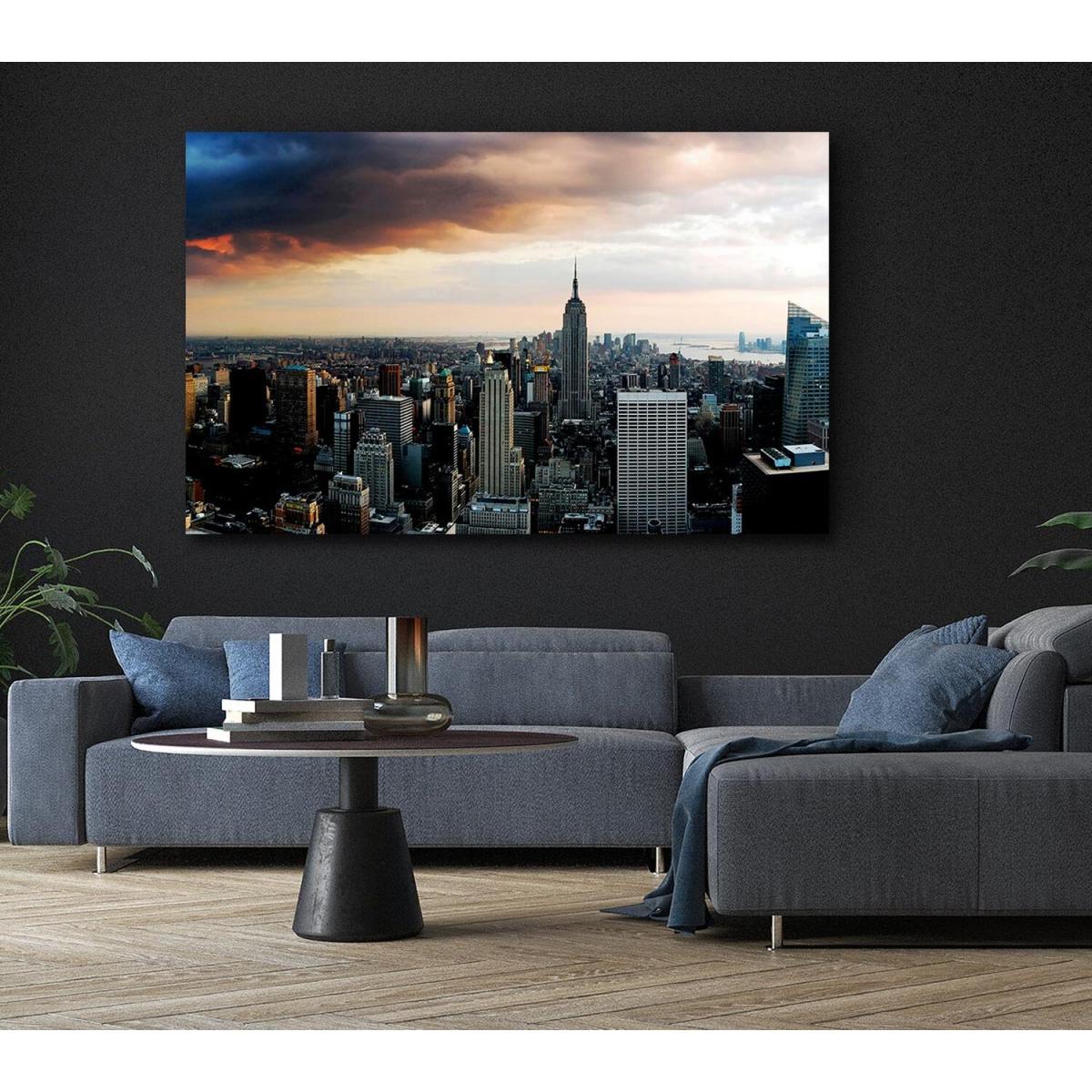 New York City As The Sun Comes Up Canvas Print Wall Art - Yellow / 35.56cm – image 4