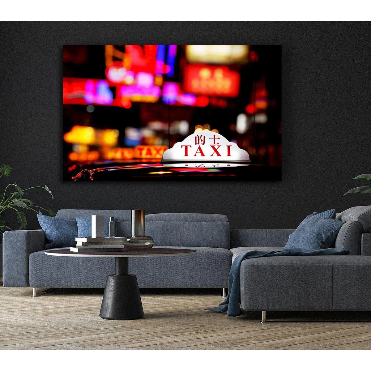 Hong Kong Taxi Canvas Print Wall Art - Yellow / 101.6cm – image 6