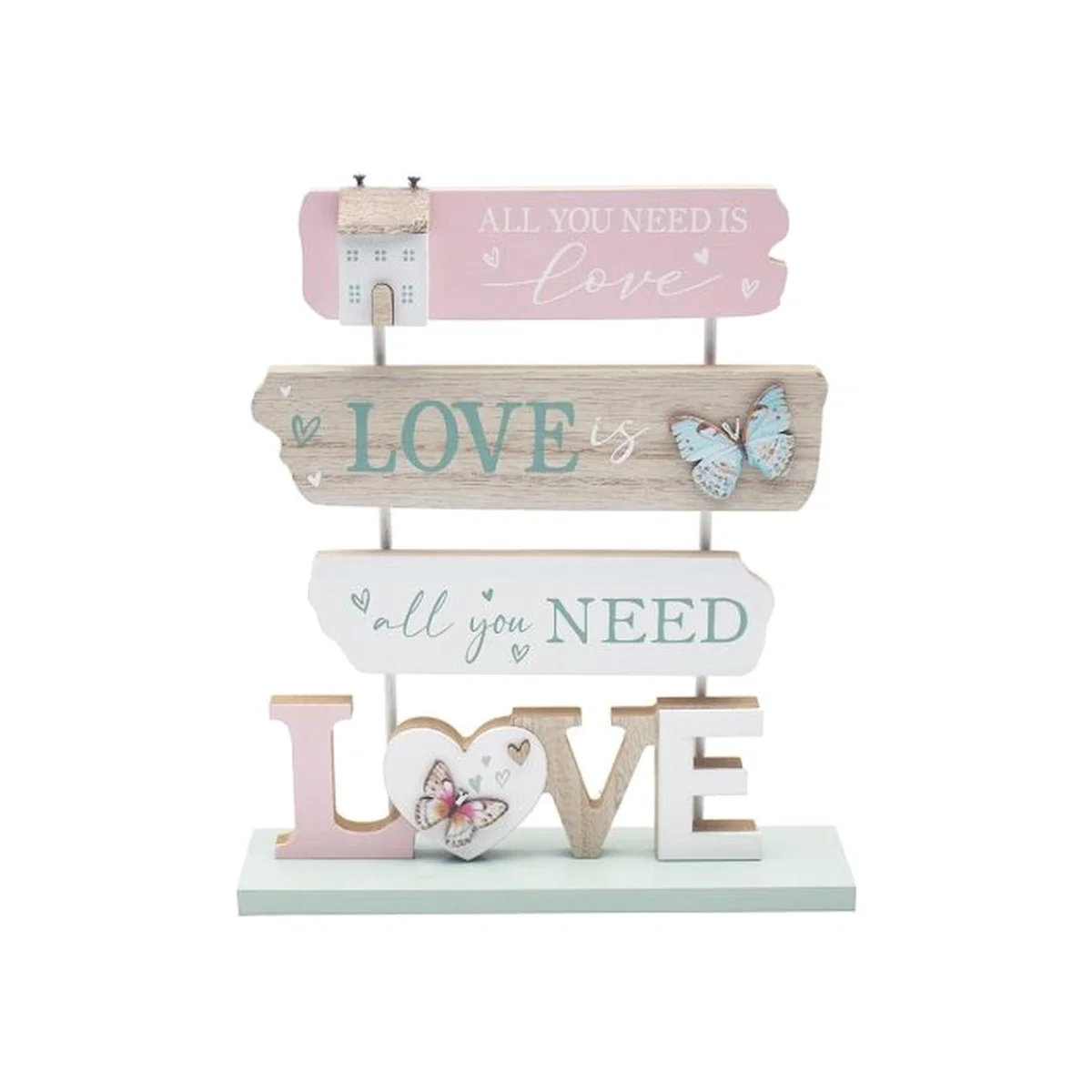 Love Is All You Need Plaque - Pink