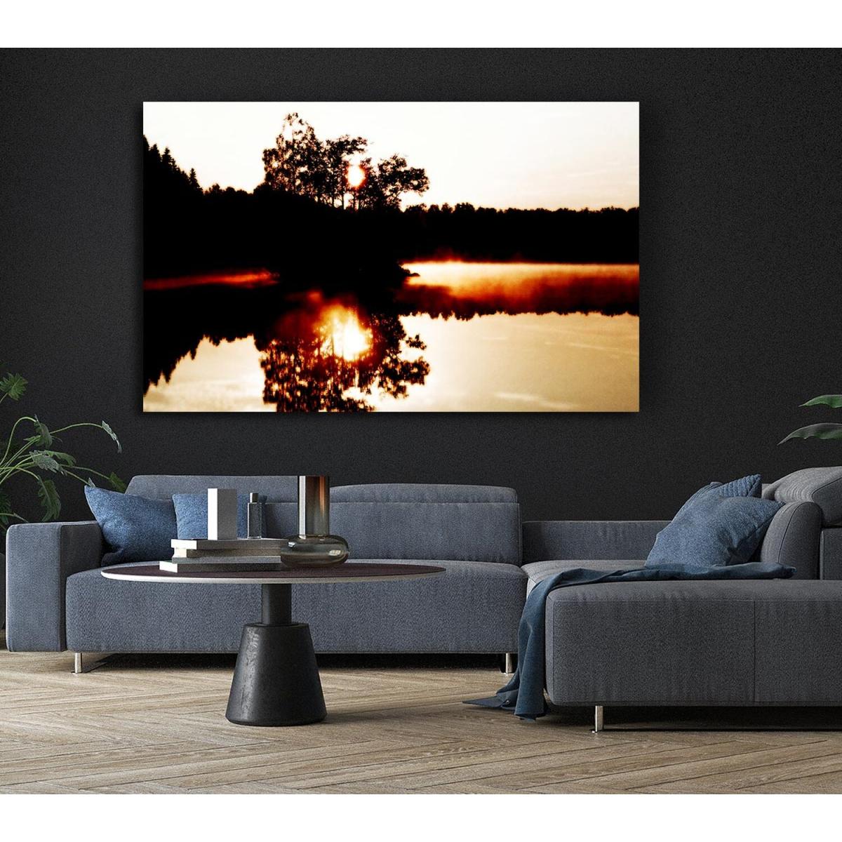 River Reflections Canvas Print Wall Art - Yellow / 81.28cm – image 4