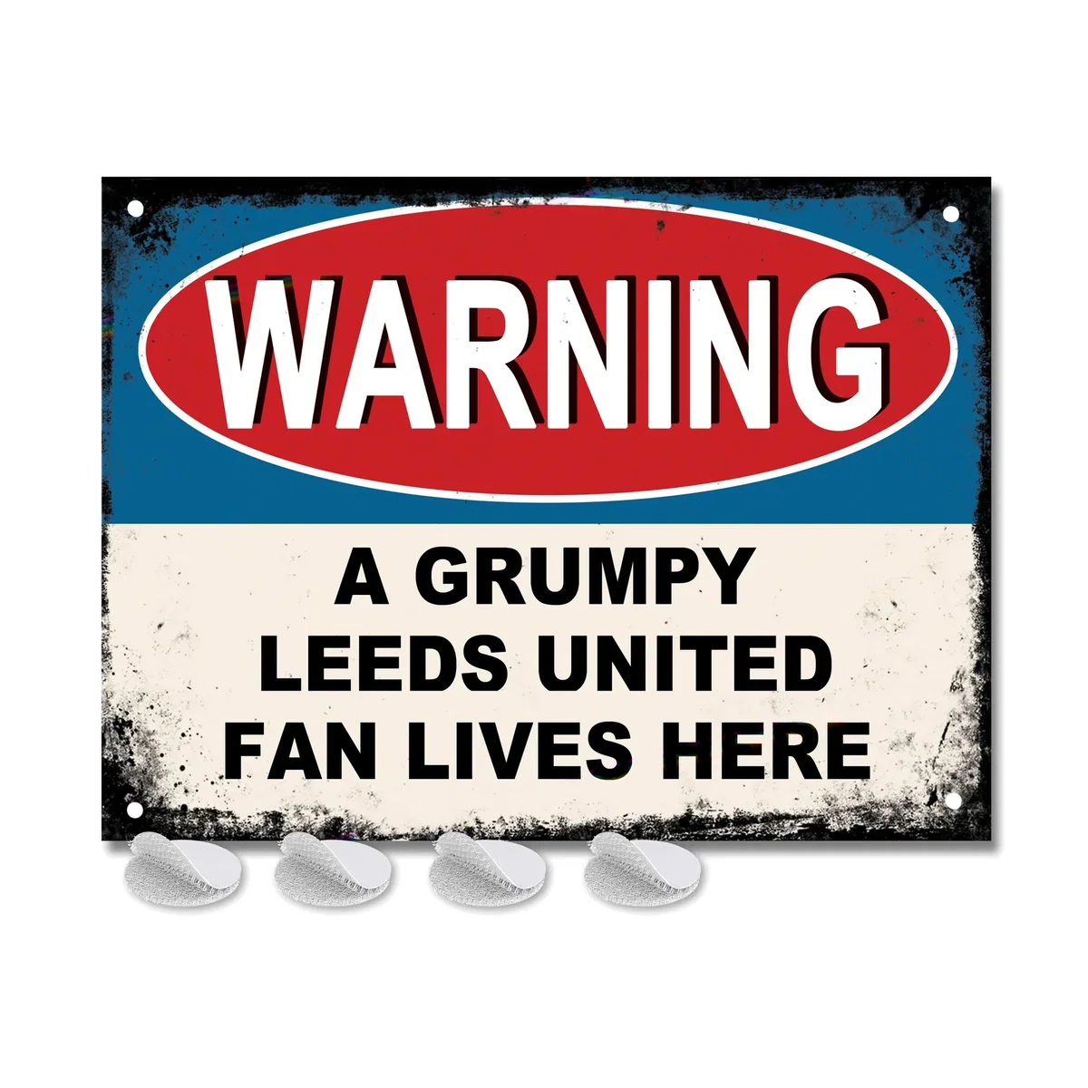 Leeds United Grumpy Football Fan Sign Man Cave Gift For Men - Blue – image 1