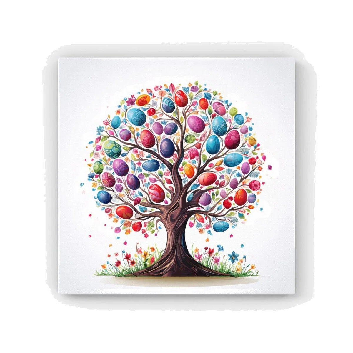 Whimsical Easter Egg Tree HD Metal Print - Blue / 56cm