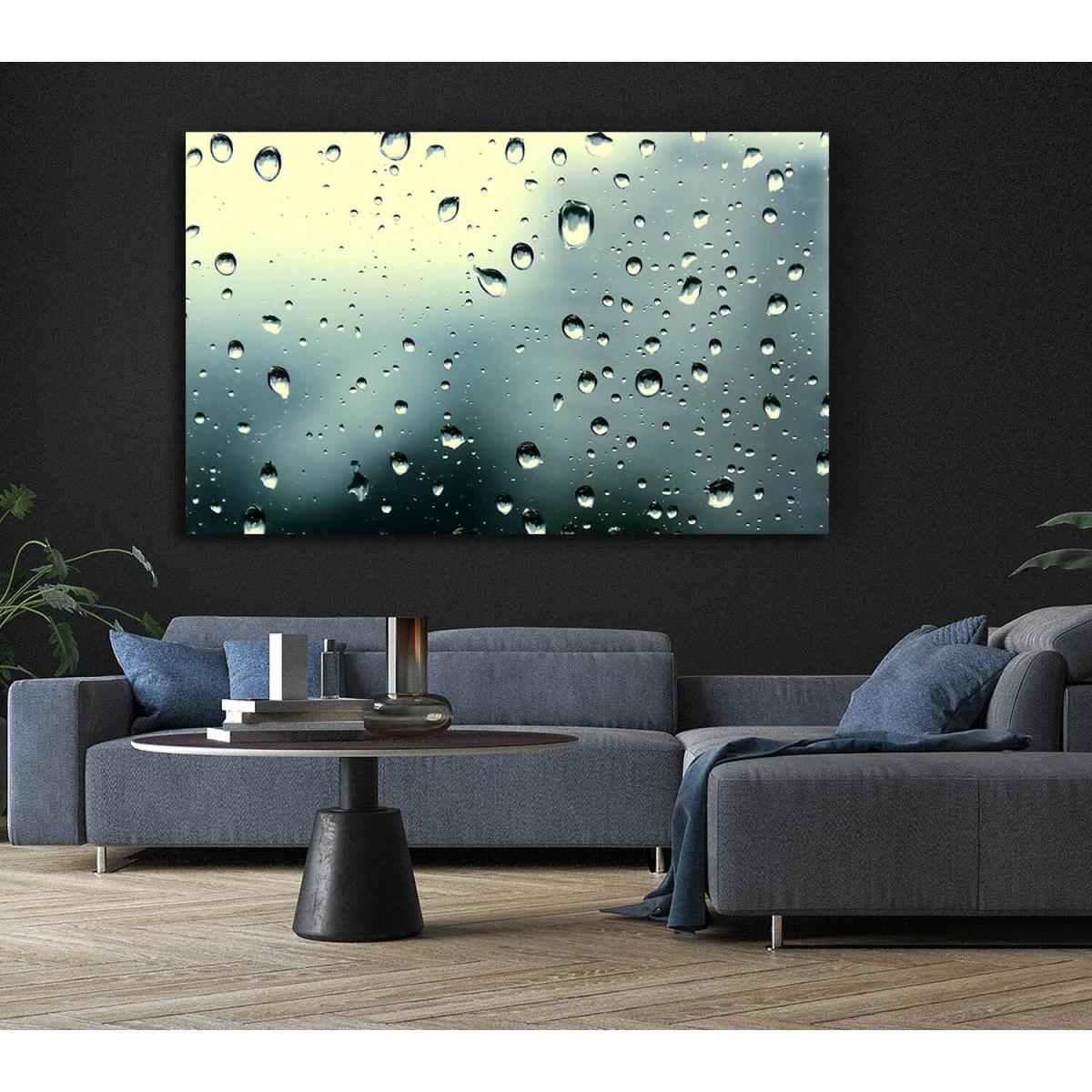 Rain Drops At Dusk Canvas Print Wall Art - Yellow / 50.8cm – image 5