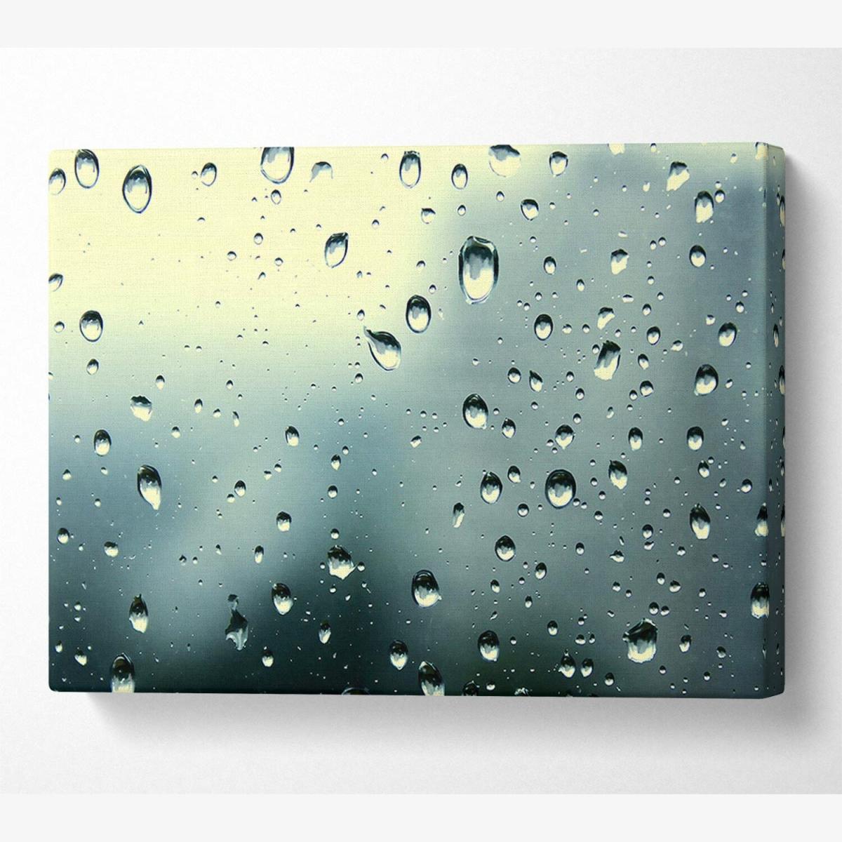 Rain Drops At Dusk Canvas Print Wall Art - Yellow / 50.8cm – image 1