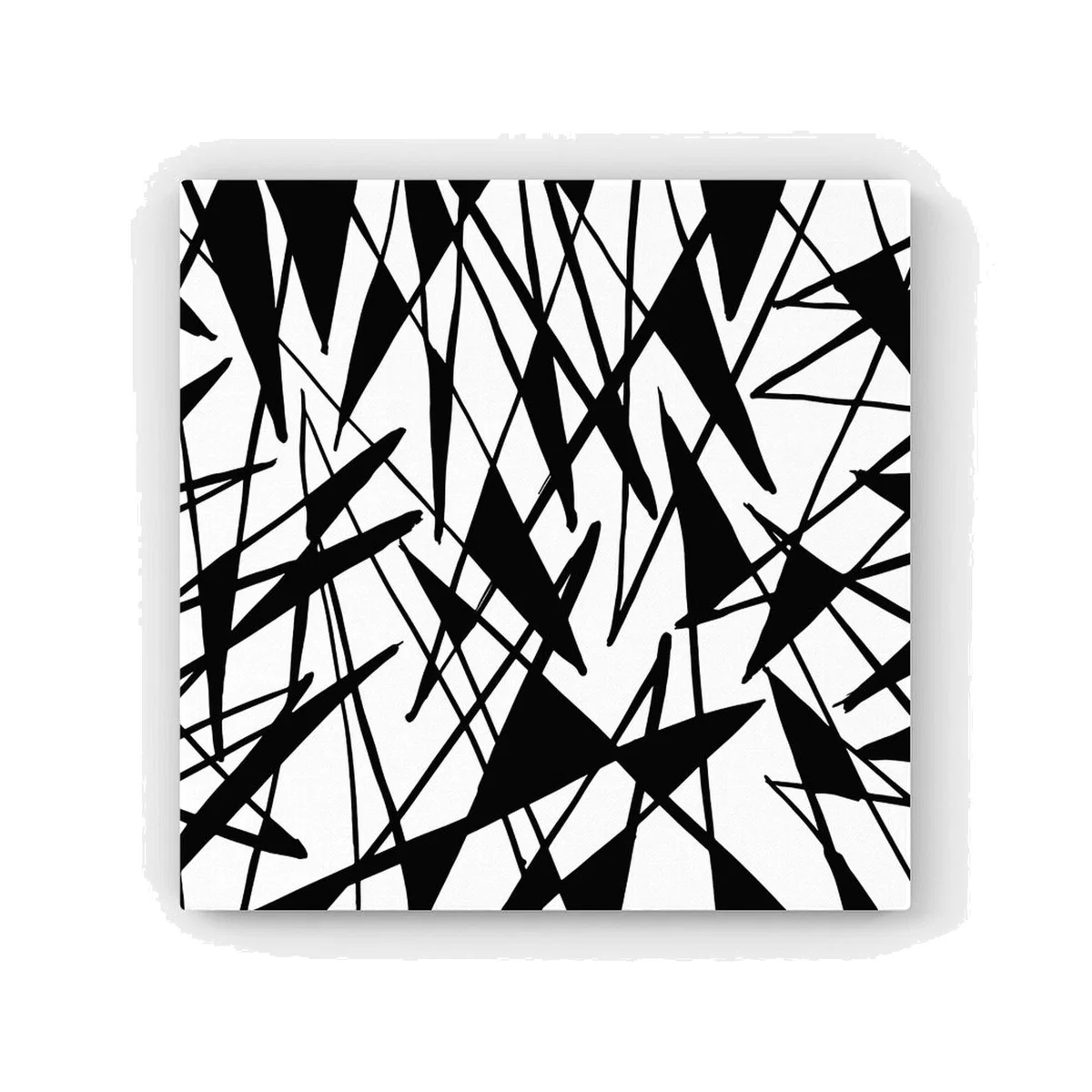 Brush Abstract Pattern HD Metal Print - Grey / 30cm