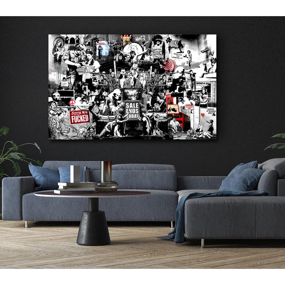 Banksy Collage 1 B n W - 81cm – image 3